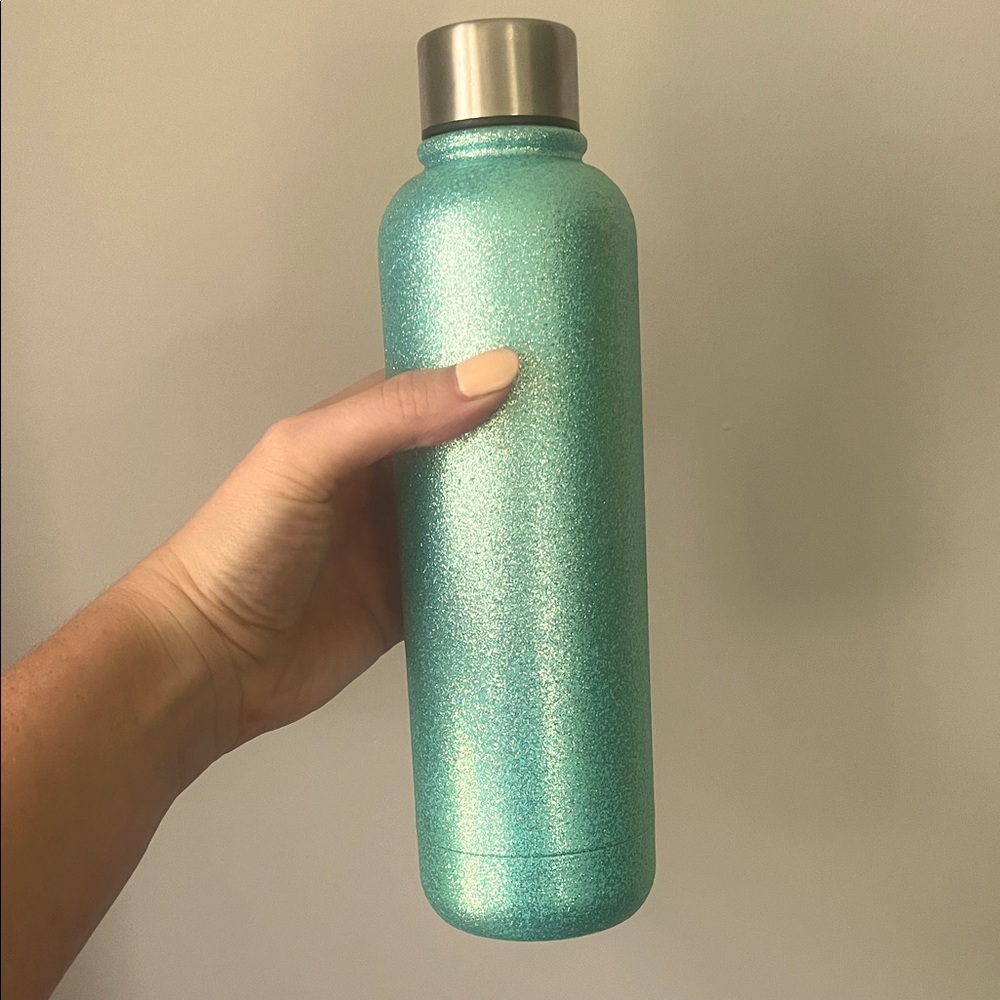 Glittery Blue Stainless Steel Water Bottle